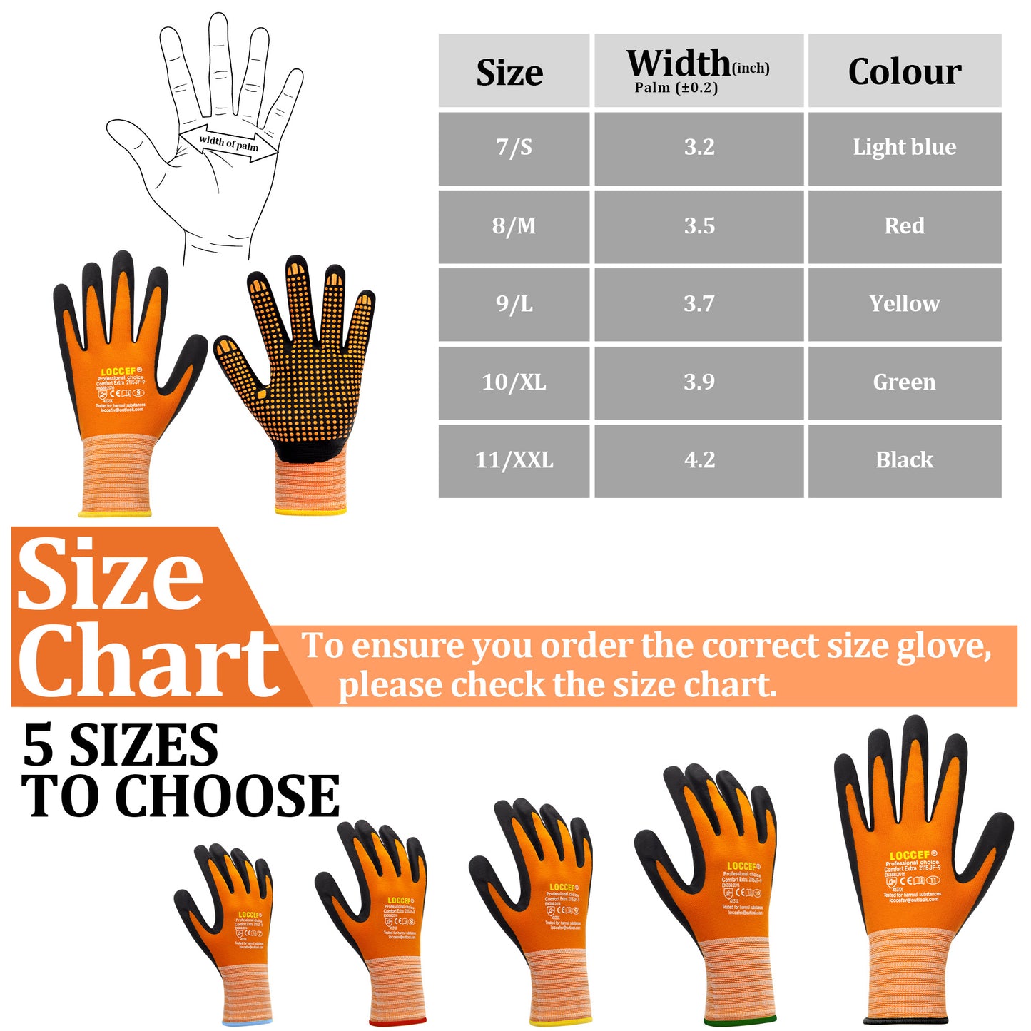 Work Gloves MicroFoam Nitrile Coated-6 Pairs,Endurance Seamless Knit Nylon,Dots on palm,Tacky Dot Grip Gloves,Orange